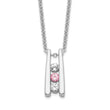 10K White Gold Crystal Topaz Necklace with Pink Accent and Extender