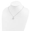 Sterling Silver Pearl and CZ Pendant Necklace with Rhodium Polish