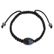 Hematite Beads Black Cord Bracelet, 13x19mm Adjustable