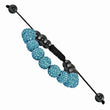 Turquoise Beads Black Cord Bracelet in Nylon, Adjustable