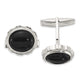 Men's Oval Onyx Cuff Links in Sterling Silver