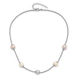 Sterling Silver 9-11mm Multi-color Freshwater Cultured Pearl With 2in ext. Necklace