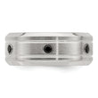 Black Spinel Wedding Band in Black Titanium & Sterling Silver, 10mm