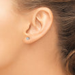 14K Gold White Diamond Stud Earrings with Rhodium Finish Unisex Elegance