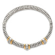Sterling Silver 14K Gold Accent Diamond Bangle for Women