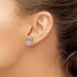 Sterling Silver Diamond Butterfly Earrings with Rhodium Finish