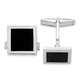 Men's Square Onyx Cuff Links in Sterling Silver