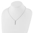 Sterling Silver Diamond Twist Necklace with Rhodium Finish