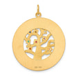 14K Gold Tree of Life Pendant with Colorful CZ Birthstones Polished Finish