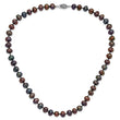 Sterling Silver Rhodium-Plated Black Pearl Necklace Elegant 16-Inch Design by