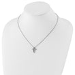 Sterling Silver Black Diamond Cross Necklace with Rhodium Plating