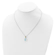 Brilliant Gemstones Sterling Silver with14K Accent Rhodium-plated Sky Blue Topaz and Peridot 18 Inch Necklace with 2 Inch Extender