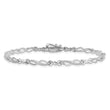 Sterling Silver Diamond Bracelet with Rhodium Elegance 7-Inch Polished Finish