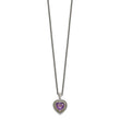 Sterling Silver & 14K Gold Amethyst Heart Necklace Vintage Inspired Elegance