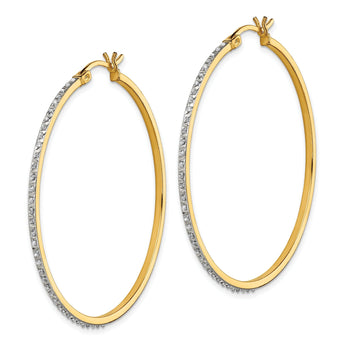 18K Gold-Plated Sterling Silver Diamond Hoop Earrings by