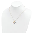 Sterling Silver 18K Gold-Plated Diamond Heart Necklace with Polished Finish