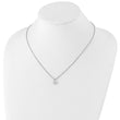 Rhodium-Plated Silver Diamond Teardrop Necklace Elegant Gift-Ready Design