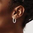 14k White Gold Diamond Fascination Round Hinged Hoop Earrings