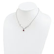 Sterling Silver Garnet & Topaz Necklace with Polished Rhodium Finish