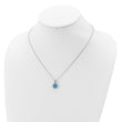 Sterling Silver Opal CZ Necklace with Polished Rhodium