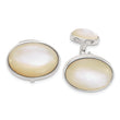 Polished Sterling Silver Mother of Pearl Cuff Links