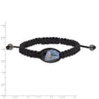 Hematite Beads Black Cord Bracelet, 13x19mm Adjustable