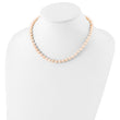 Sterling Silver Rhodium-plated 6-7mm Pink Near-Round Freshwater Cultured Pearl 16 inch Necklace