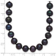 14K Yellow Gold Black Freshwater Cultured Pearl Necklace 7-8mm