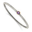Sterling Silver Bangle with 14K Gold Accent & Amethyst