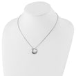 Sterling Silver Diamond Circle Necklace with Polished Rhodium Finish