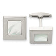Stainless Steel Mother of Pearl Square Cuff Links