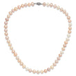 Sterling Silver Rhodium-plated 8-9mm Multi-color Near-Round Freshwater Cultured Pearl 18 inch Necklace
