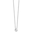 Sterling Silver Diamond Open Circle Necklace with Rhodium Finish