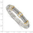 Sterling Silver 14K Gold Accent Diamond Bangle for Women