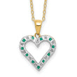 18K Gold-Plated Sterling Silver Necklace with Emerald & Diamond Mystique