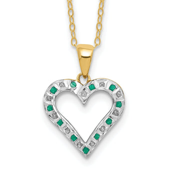18K Gold-Plated Sterling Silver Necklace with Emerald & Diamond Mystique