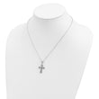 Sterling Silver Diamond and Sapphire Cross Necklace