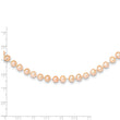 14K Gold Pink Freshwater Pearl Necklace with Elegant Near Round Design