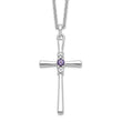 Sterling Silver Faith Cross Necklace with Crystal Topaz