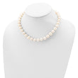 Sterling Silver Rhodium-plated 10-11mm White Near-Round Freshwater Cultured Pearl 16 inch Necklace