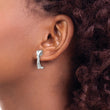 White Ice Sterling Silver Diamond X Post Earrings with Rhodium Finish