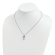 Brilliant Gemstones Sterling Silver with 14K Accent Rhodium-plated Amethyst and Diamond Key 18 Inch Necklace with 2 Inch Extender
