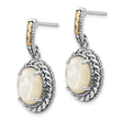 14K Accented Sterling Silver Mother of Pearl Dangle Earrings