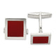 Men's Red Agate Cuff Links in Sterling Silver