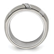 Edward Mirell Titanium and Silver Two-Tone Diamond Wedding Band