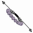 Hematite Beads Black Cord Bracelet in Nylon, 10mm Adjustable
