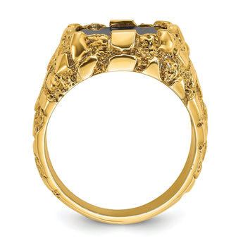 Men's Onyx Nugget Ring in 14K Yellow Gold, Size 10