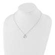 Sterling Silver Diamond Pendant Necklace with Extender