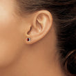 925 Sterling Silver Rhodium-Plated Garnet Stud Earrings 4mm Princess Cut