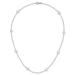14k White Gold 4-5mm White Near-Round Freshwater Cultured Pearl 8-Station 16 inch Necklace